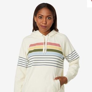 LL Bean / Striped cream hoodie